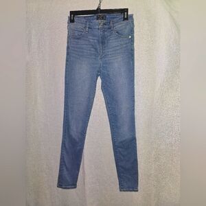 Abercrombie & Finch Women's Blue Jeans 27/4 High Rise Super Skinny Distressed